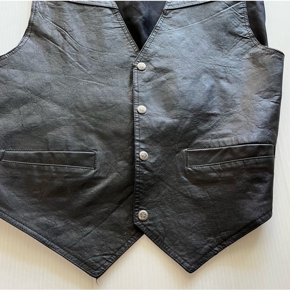 Preowned 1990s Exclusive PapaGraff Clothing Co Leather Vest Western Style. - Picture 6 of 12